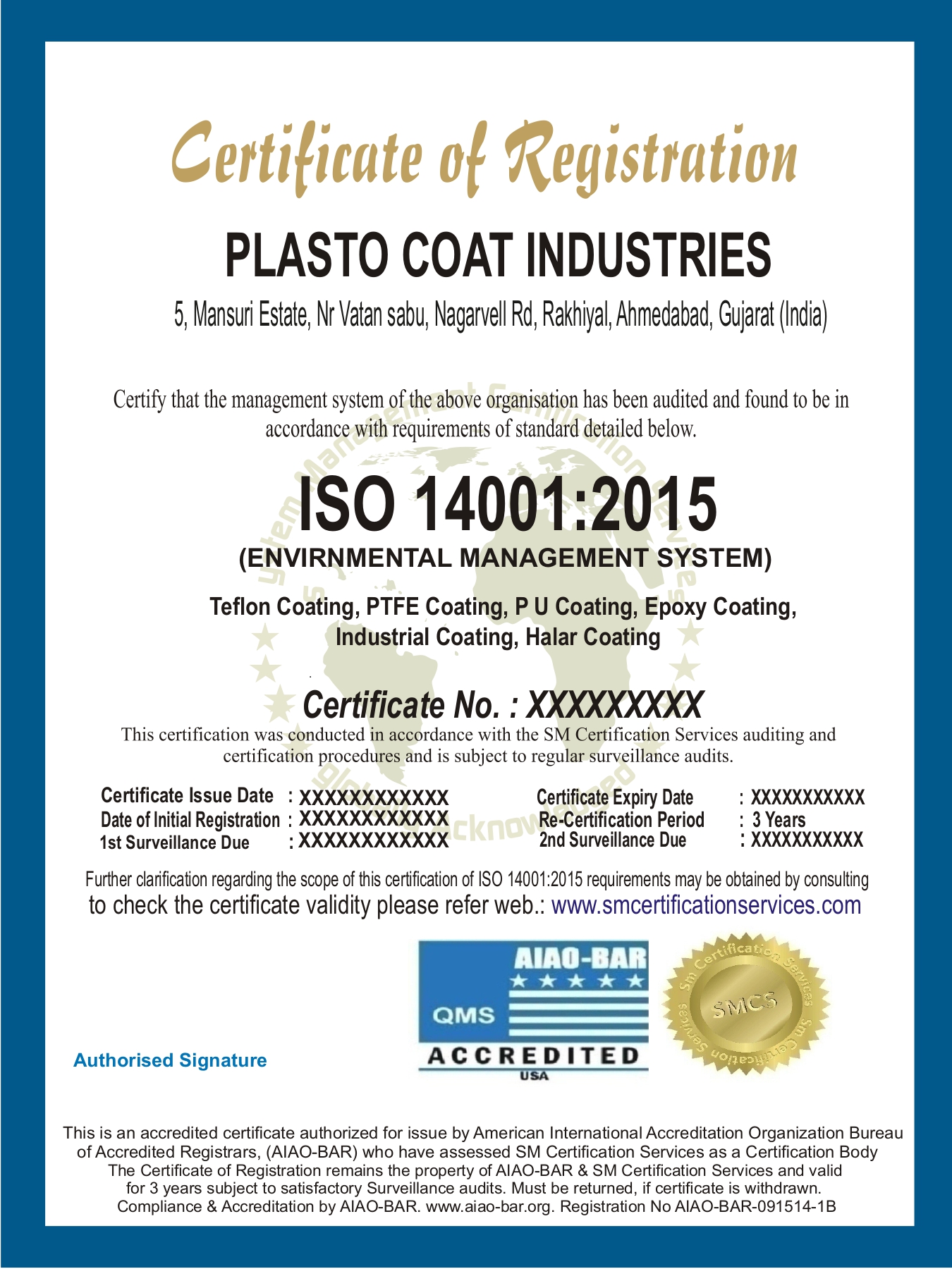 Certificate 14001